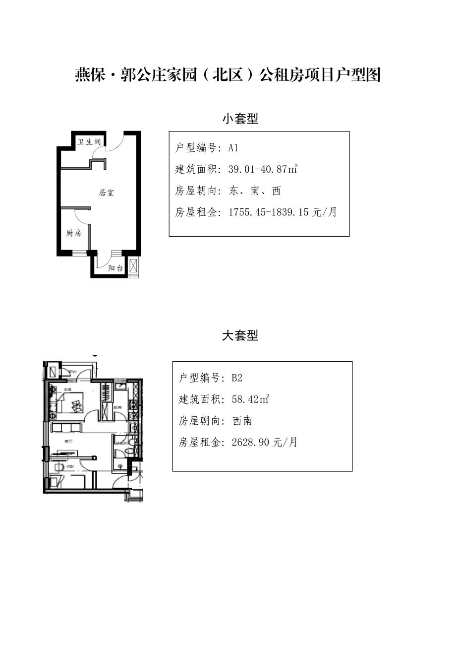 康润家园公租房项目户型图