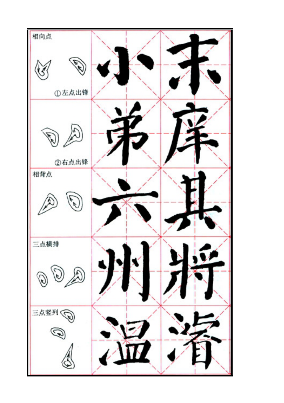 颜体楷书基本笔画字帖图