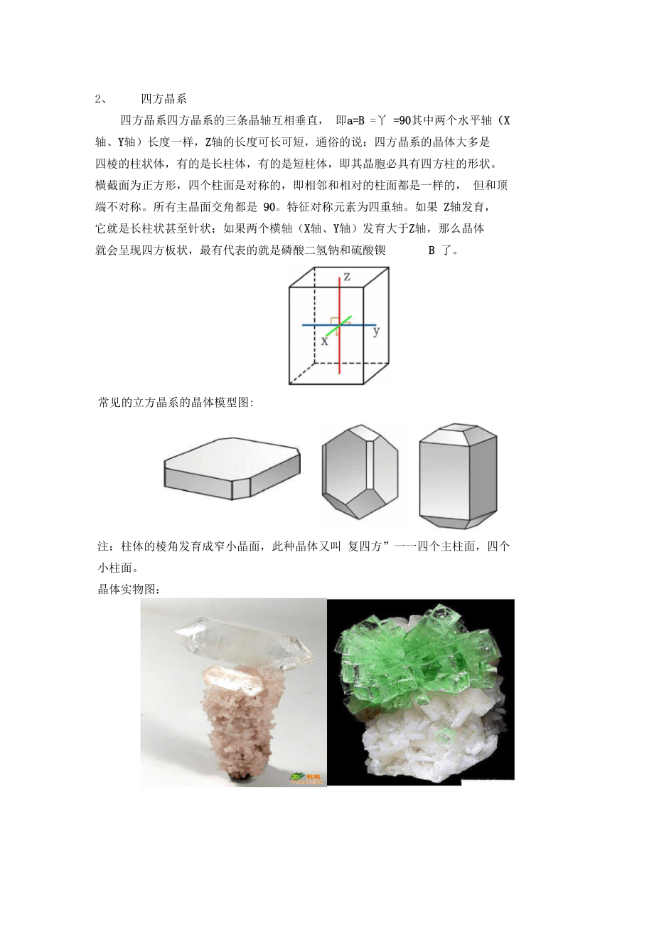 七大晶系详细图解