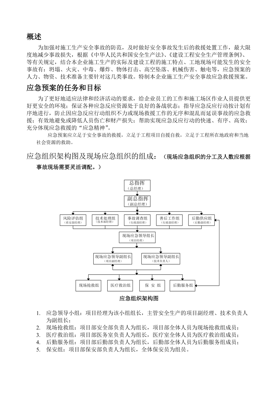 电力实业有限公司应急救援预案