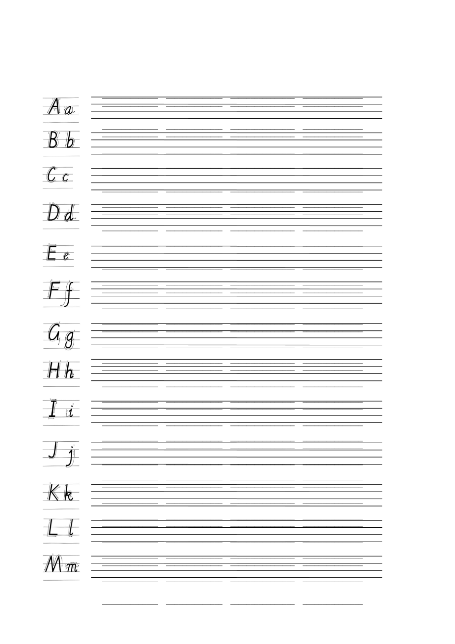 26个英文字母书书写及四线格