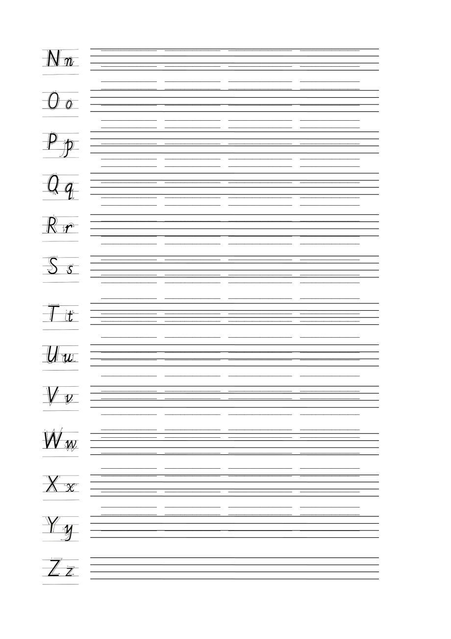 26个英文字母书书写及四线格