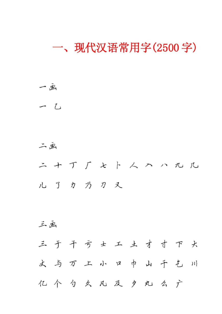 田英章硬笔行书现代汉语3500常用字字帖1_第1页
