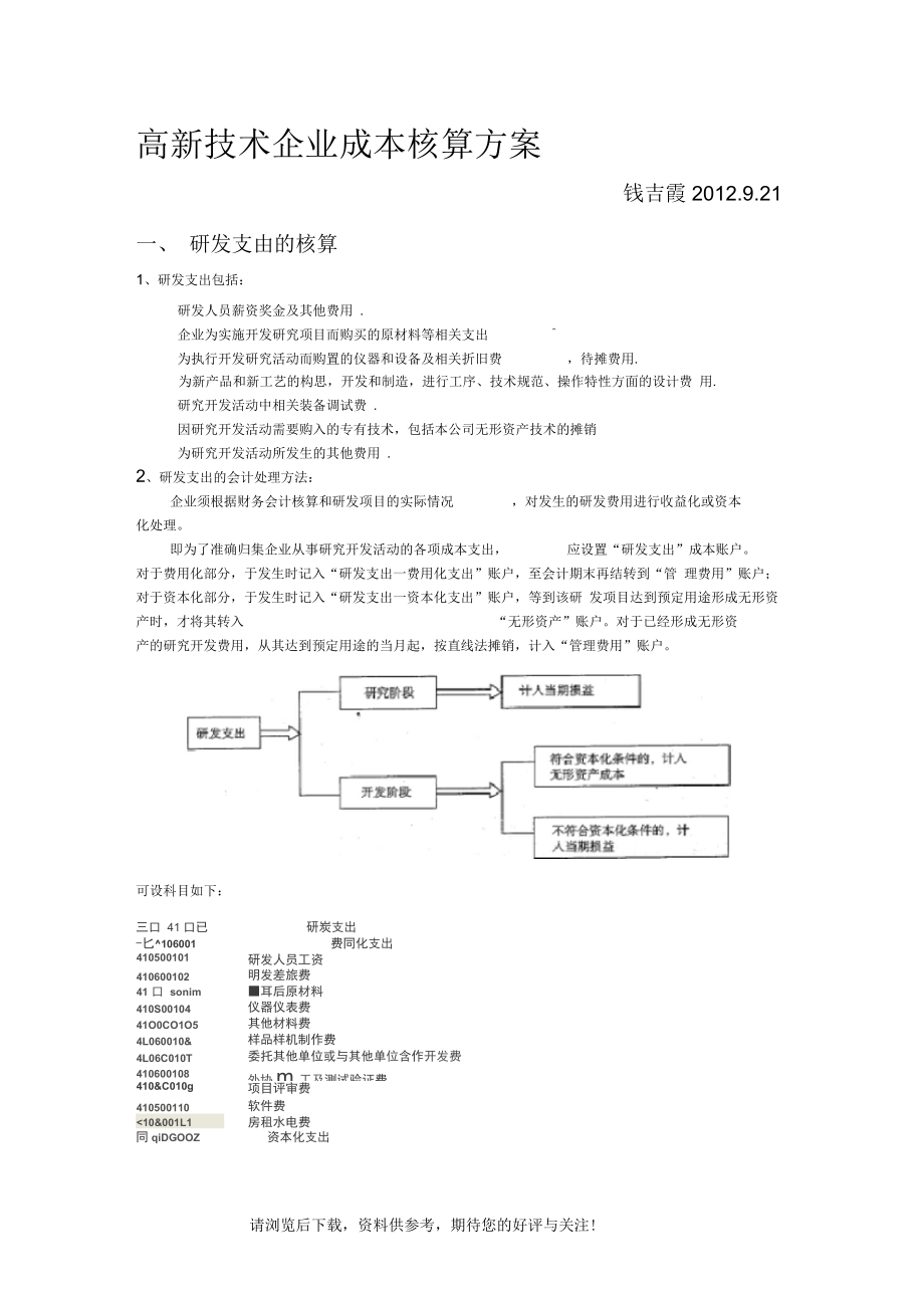 高新技术企业成本方案_第1页