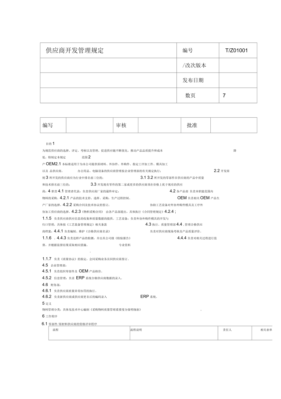 [采購管理]供應(yīng)商開發(fā)管理規(guī)定_第1頁