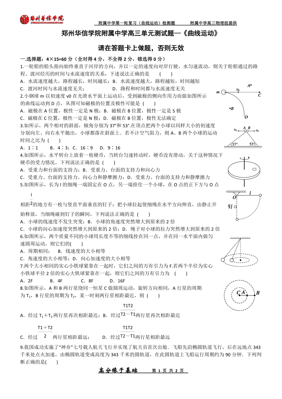 曲线运动(高三物理复习)_第1页