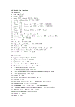 上海牛津英語6B 筆記