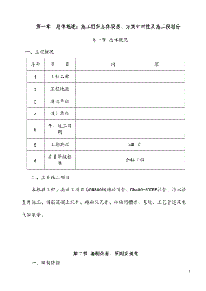 某市 污水管網(wǎng)工程 施工方案 完整版