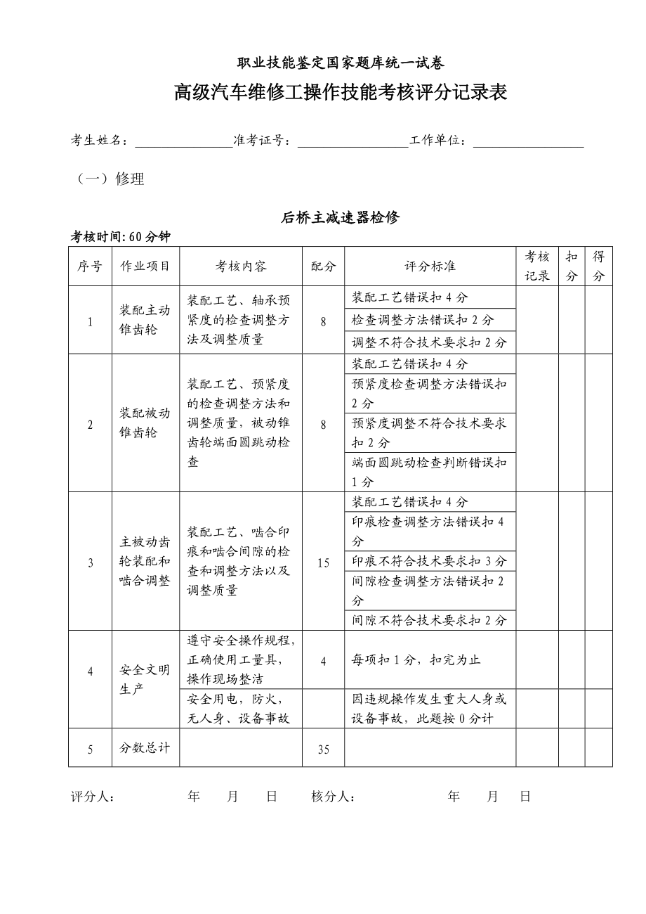 汽车后桥主减速器检修_第1页