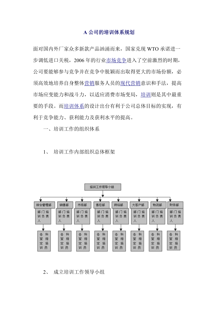 A公司的培训体系规划_第1页