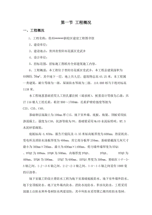 贵州多层框架图书馆工程地下室防水工程施工方案(附图)