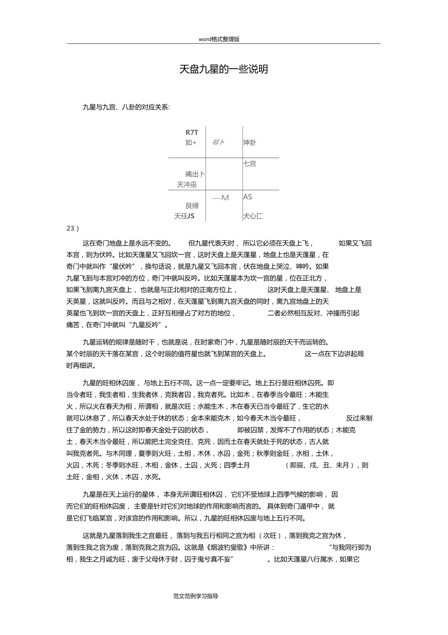 九星的旺相休囚废图片