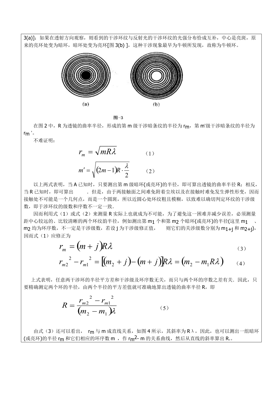 实验报告牛顿环与劈尖干涉