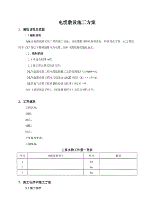 電纜敷設(shè)施工方案 (2)