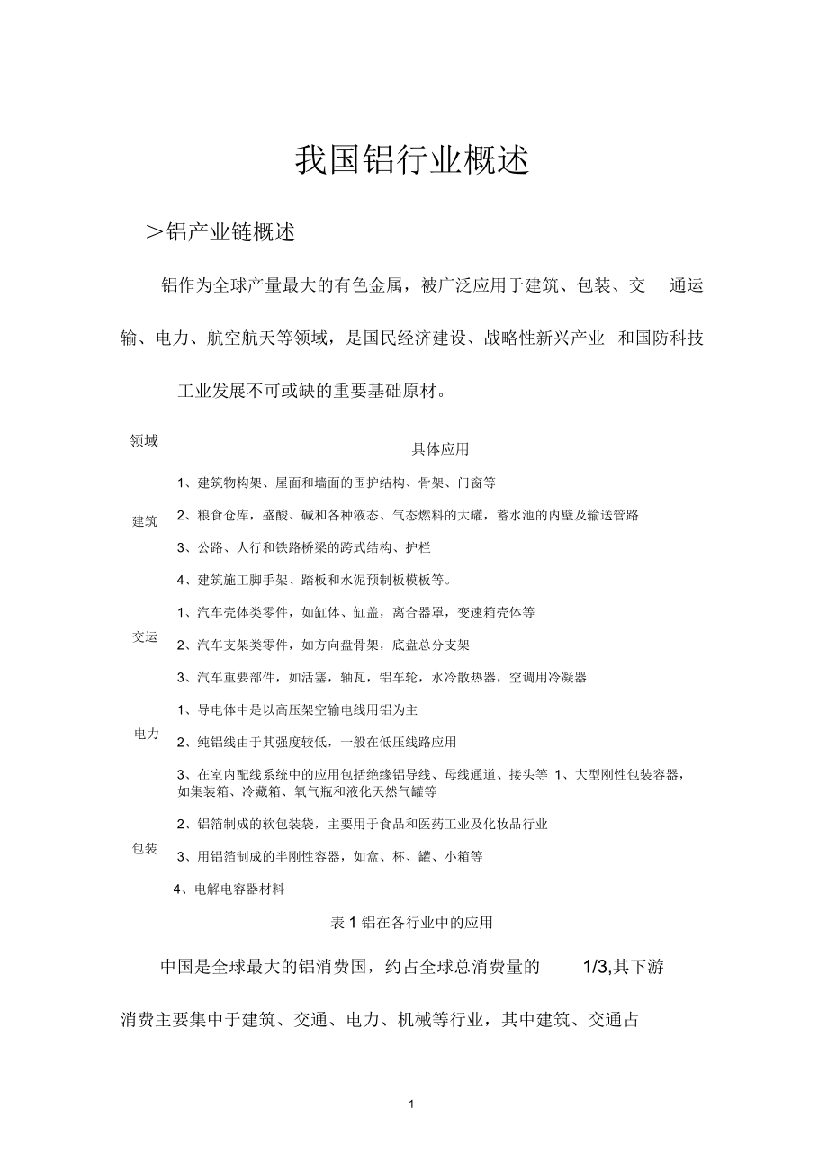 中国铝行业发展研究讲解_第1页