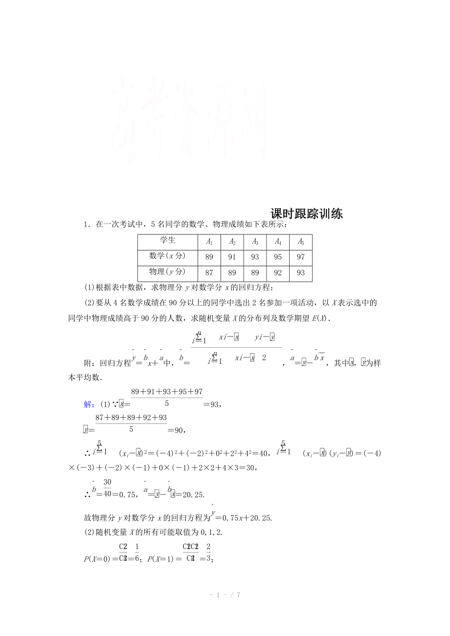 《優(yōu)化探究》2015年高三數(shù)學(xué)（理科）二輪復(fù)習(xí)課時(shí)作業(yè)_第1頁(yè)