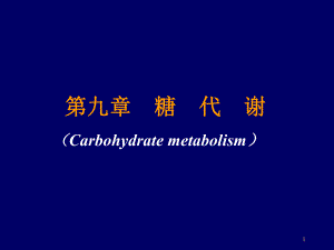 九章糖代谢Carbohydratemetabolism