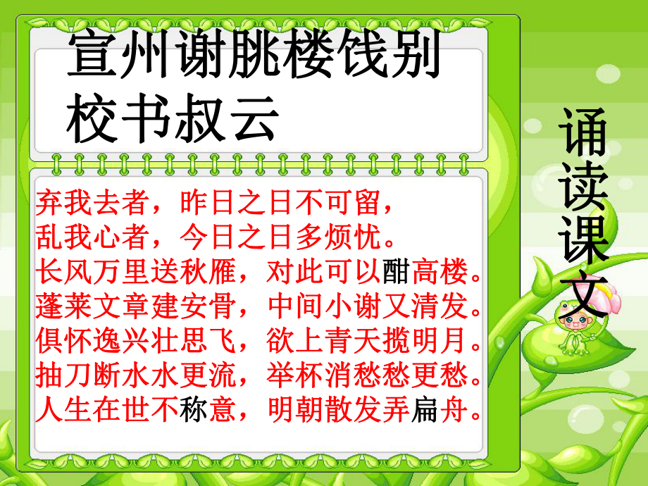 宣州謝朓樓餞別校書叔云教學(xué)課件.ppt_第1頁