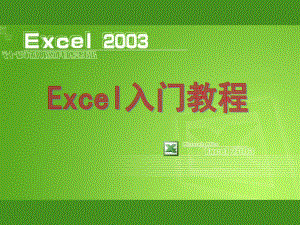 EXCEL2003入门教程详解课件