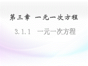 人教版數(shù)學(xué)七年級上冊3.1.1《一元一次方程》ppt課件