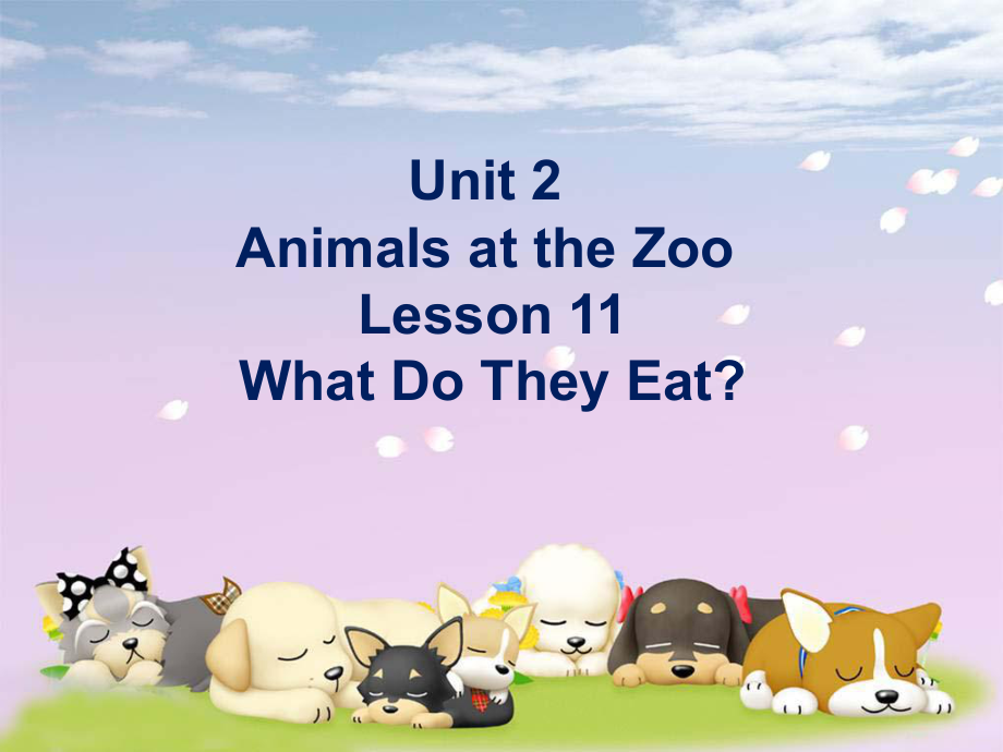 三年級下冊英語課件-Unit 2 Animals at the Zoo Lesson 11 What Do They Eat？ 1｜冀教版_第1頁