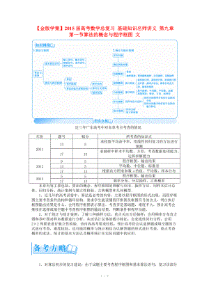 2015屆高考數(shù)學(xué)總復(fù)習(xí) 基礎(chǔ)知識(shí)名師講義 第九章 第一節(jié)算法的概念與程序框圖 文