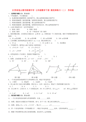 七年級數(shù)學(xué)下冊提優(yōu)班練習(xí)二蘇科版