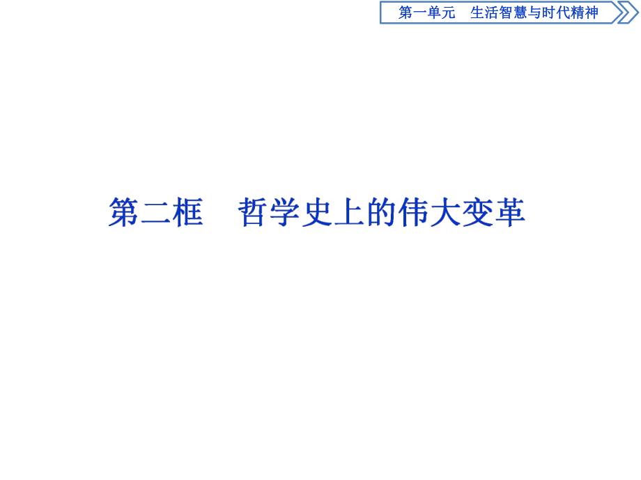 2020人教版政治必修四同步課件：第一單元 第三課　第二框 哲學(xué)史上的偉大變革_第1頁