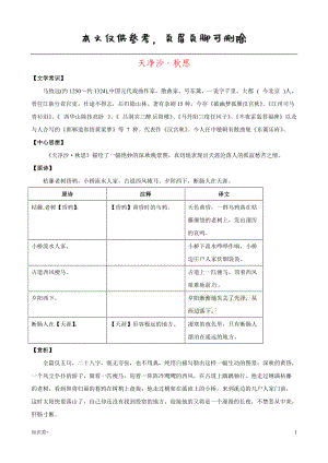 天凈沙思鑒賞及練習(xí)有答案學(xué)習(xí)資料