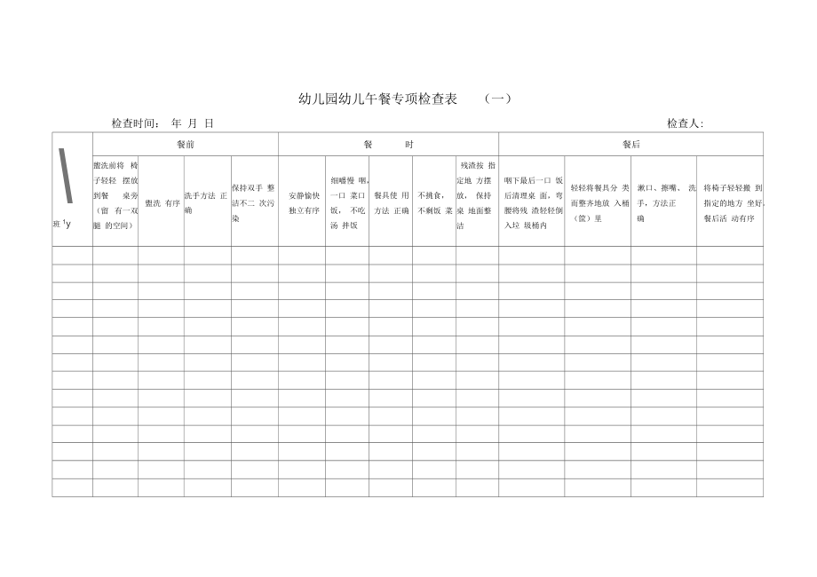 幼儿园食堂试吃记录表图片