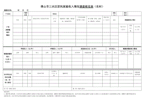 佛山市三水區(qū)居民家庭收入情況調(diào)查核實(shí)表農(nóng)村