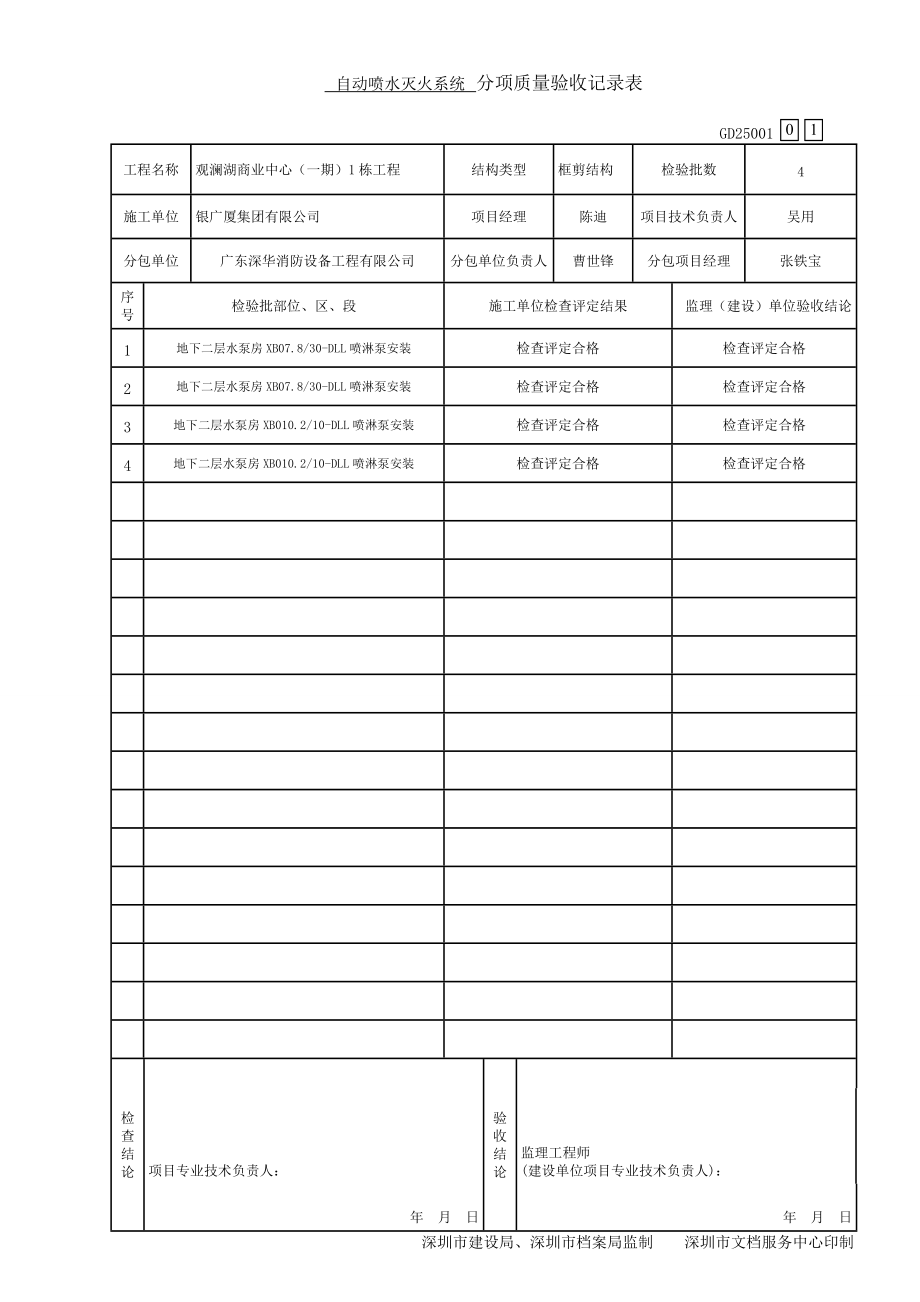 消防工程分项质量验收记录表_第1页