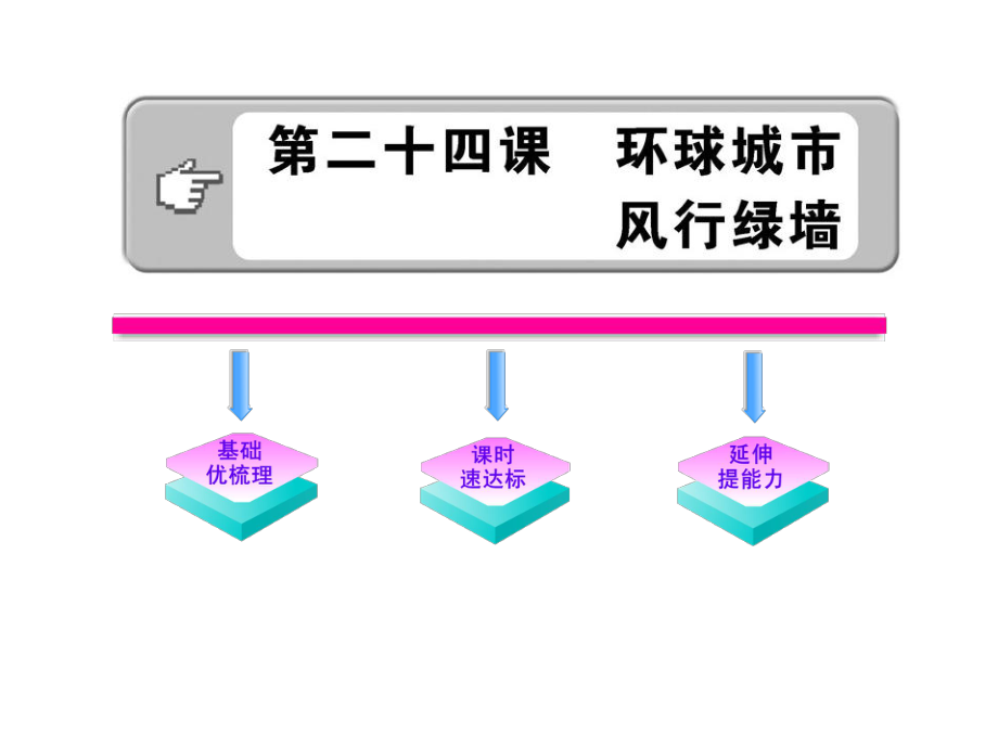 [九年级语文]1011版初中语文新课标金榜学案课件：6.24环球城市风行绿墙苏教版九年级上_第1页