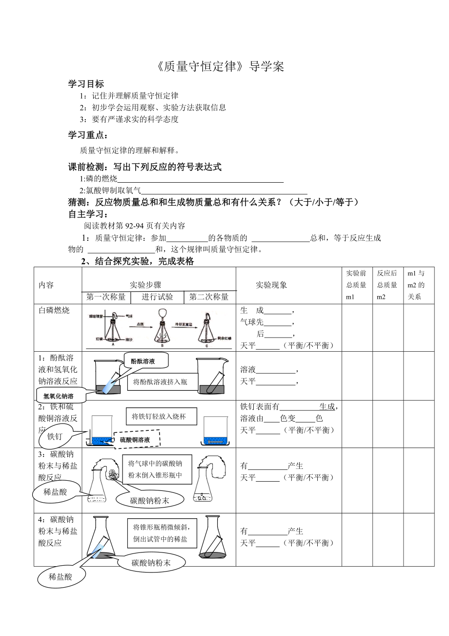 質量守恒定律導學案_第1頁