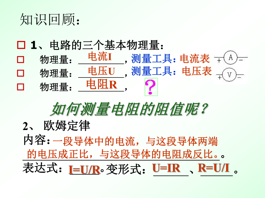 电阻的测量ppt(新人教版)_第1页