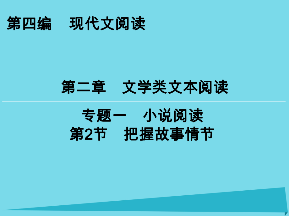 【創(chuàng)新大課堂】高考語文一輪復(fù)習(xí) 第4編 第2章 專題1 第2節(jié) 把握故事情節(jié)課件_第1頁