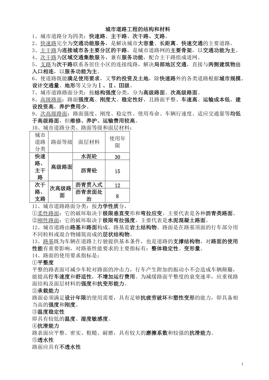 一級建造師市政公用工程實務考試要點重點筆記資料歷年真題及答案解析_第1頁