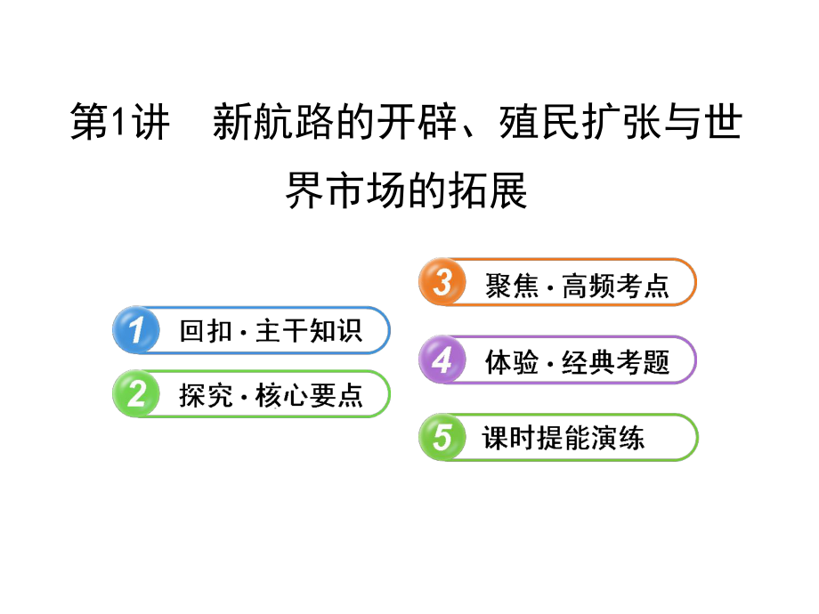 大　江蘇適用人教版【贏在高考】高三歷史一輪復(fù)習(xí)課件：10.1新航路的開辟、殖民擴張與世界市場的拓展_第1頁