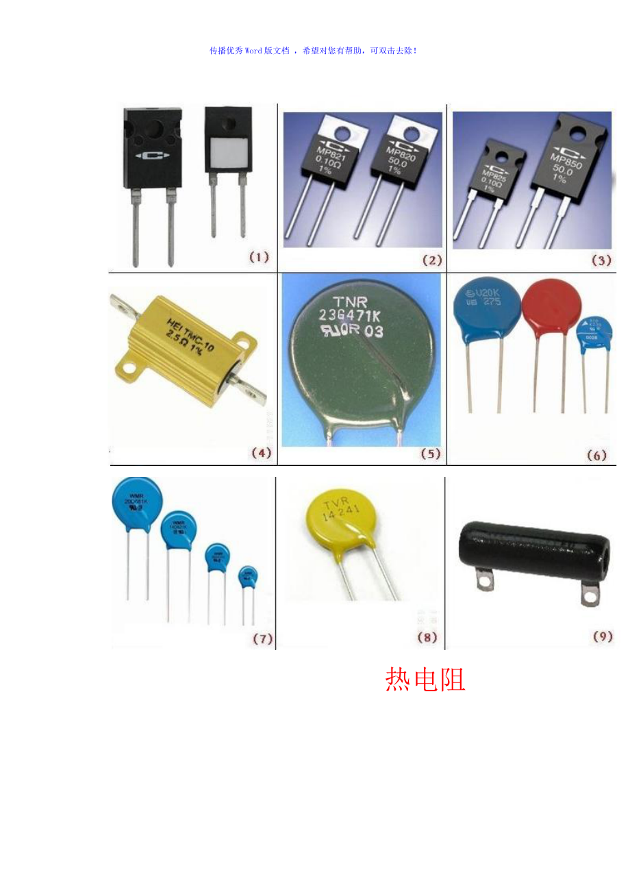 常见电阻器图片word版