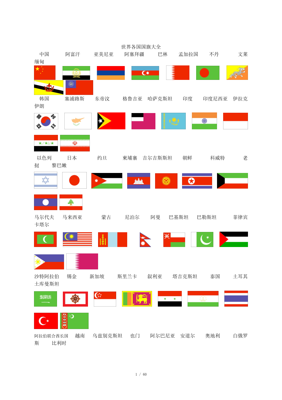 国旗大全世界各国图片