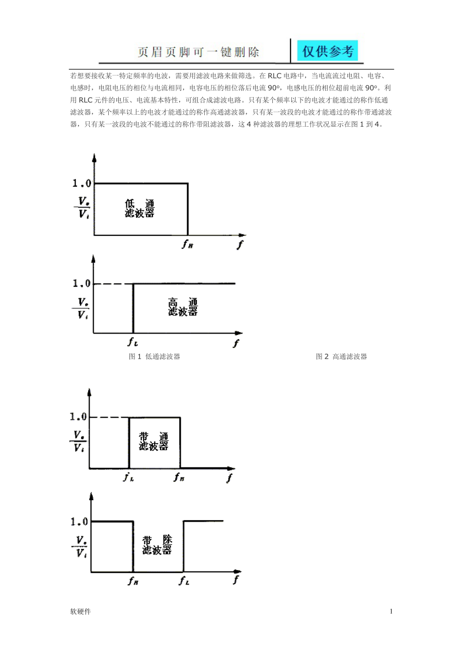 帶通和帶阻濾波器數(shù)據(jù)參考_第1頁(yè)