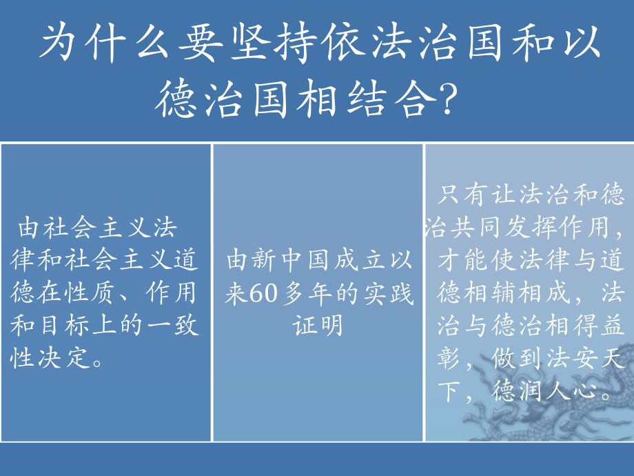 坚持依法治国和以德治国相结合