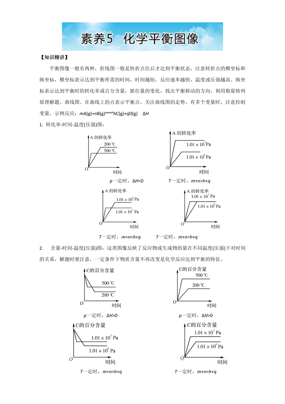 素養(yǎng)系列叢書化學(xué)反應(yīng)原理講與練素養(yǎng)化學(xué)平衡圖像Word版含解析_第1頁