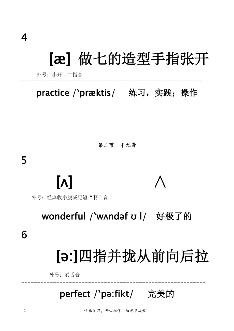 最全最新英语国际音标手势图口势图