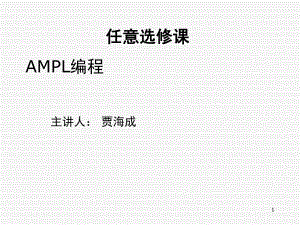 AMPL编程PPT课件