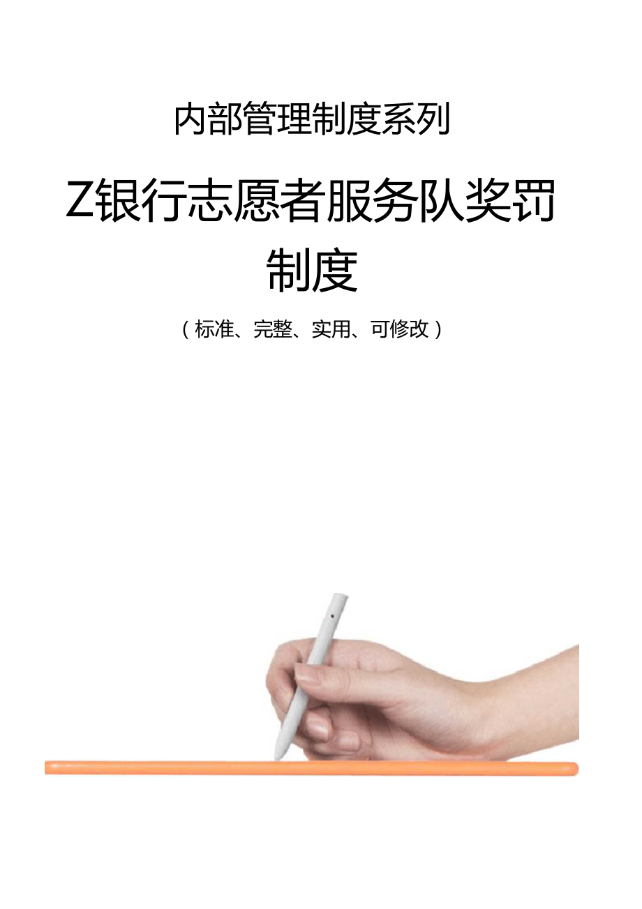 Z银行志愿者服务队奖罚管理制度范本_第1页