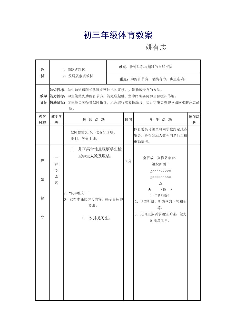 初三年級(jí)體育教案2_第1頁(yè)