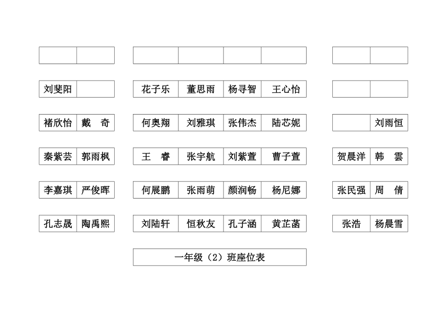 单位座次表图片