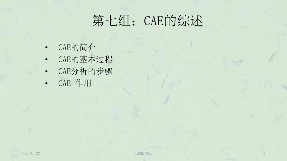 CAE的綜述課件_第1頁