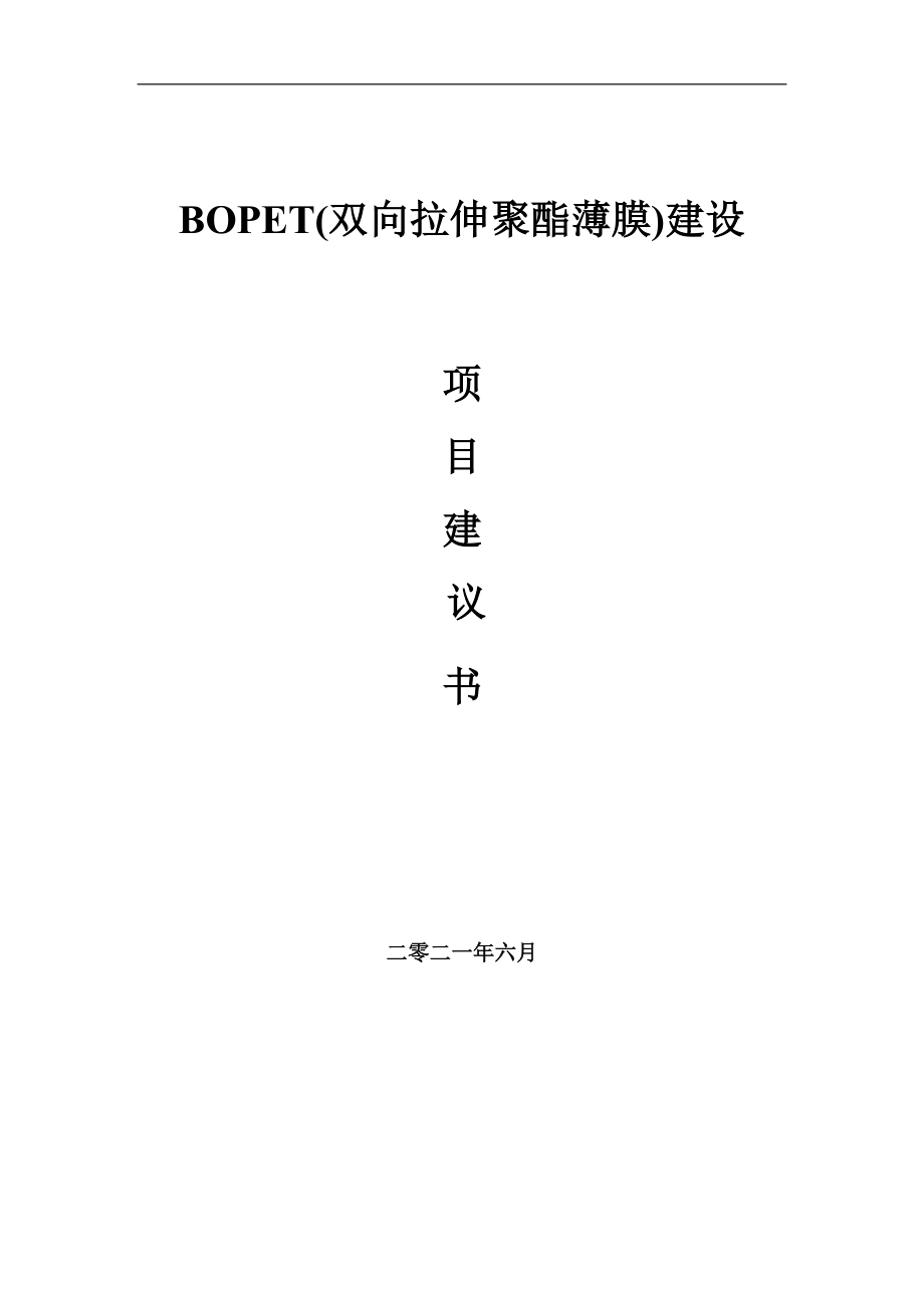 BOPET(双向拉伸聚酯薄膜)项目项目建议书写作范本_第1页